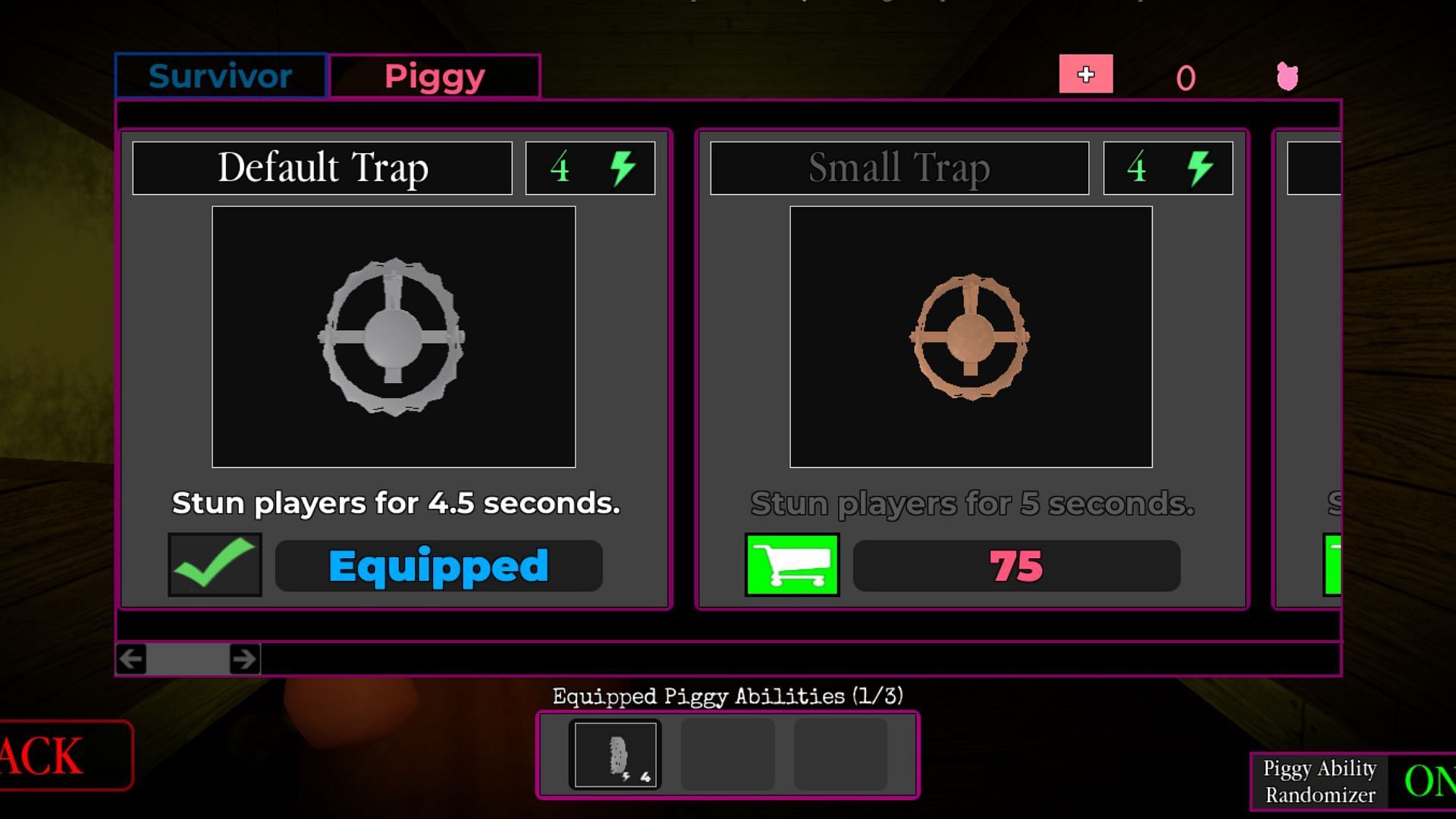 Purchase Traps using the in-game currency (Image via Roblox)